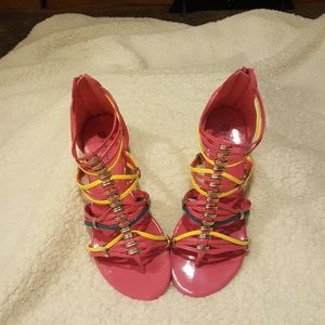 New pair of hot pink sandals